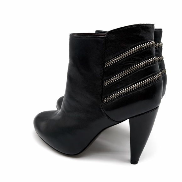 Botkier Black Ankle Boots with Triple Zipper Detail & Heeled Silhouette Size 37 - Picture 4 of 16